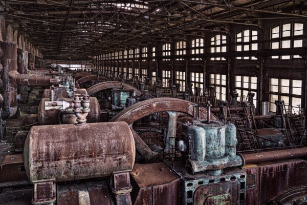 A photograph of the furnace engines at the Bethlehem Steel Stacks