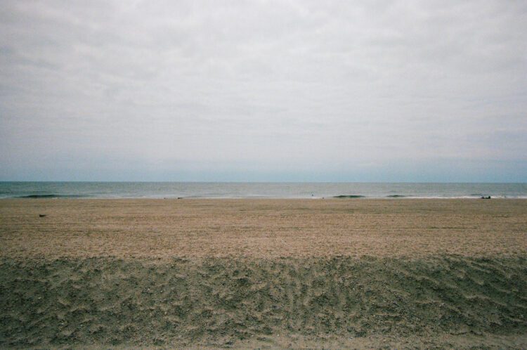 The beach on a cloudy day