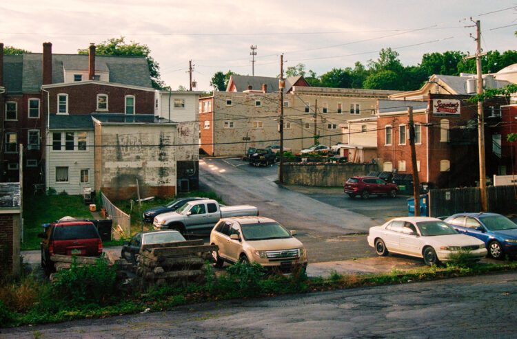 The back center of town in Souderton, PA