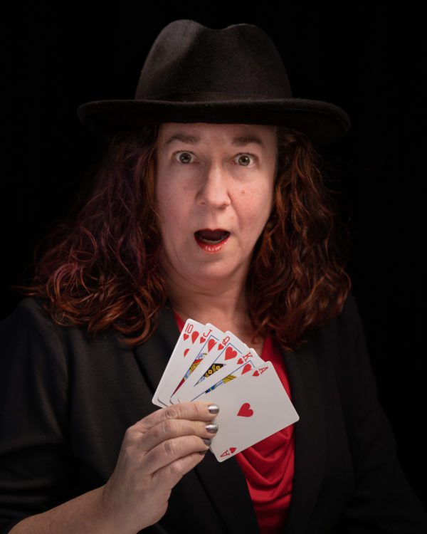 Portrait with cards